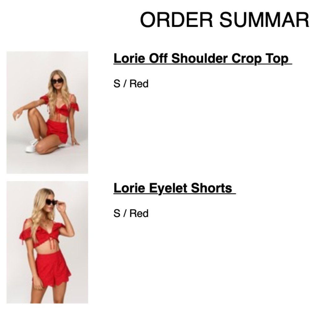 TOBI LORIE NWT RED LACE FESTIVAL SET